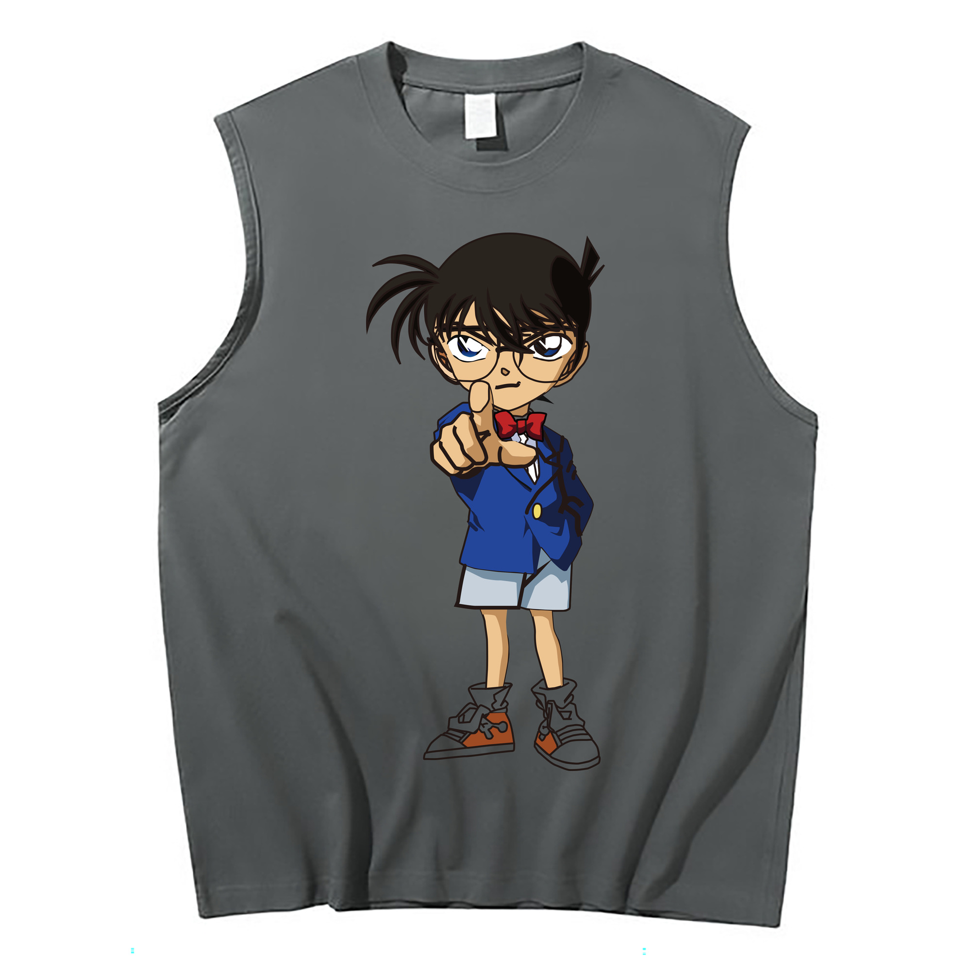 （画像用） 名探偵コナン 江戸川 コナン Detective Conan Conan Edogawa コットン100％タンクトップ（フロントプリント）